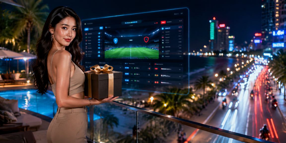 Cảnh đêm với ánh đèn neon rực rỡ tại casino Nha Trang Việt Nam
